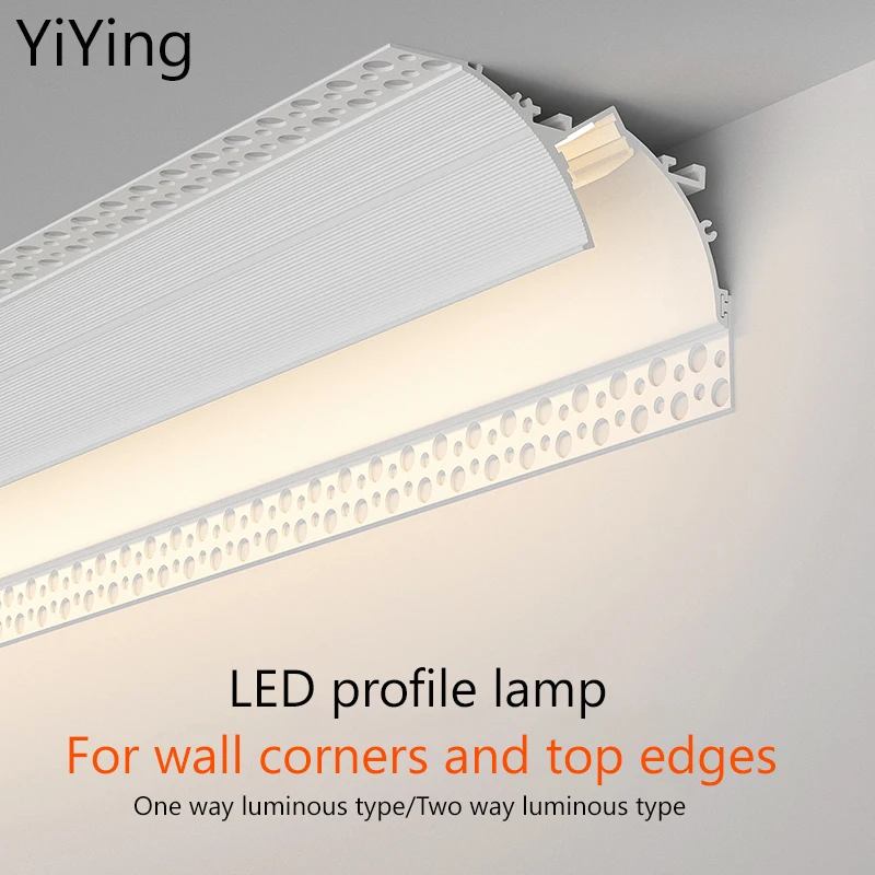 YiYing profil aluminiowy Led Light Borderless Strip lampa liniowa górna linia narożna Downlight sufit z płyt gipsowych Free Soft Channel Lights