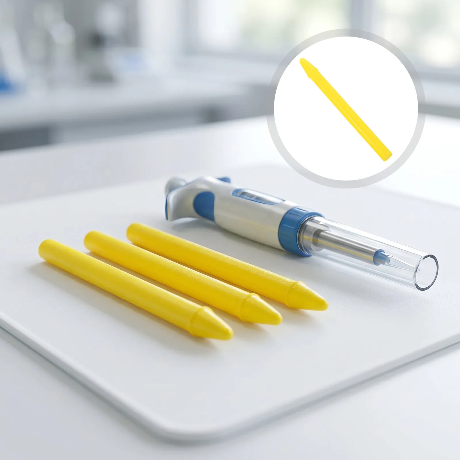 30Pcs Plastic Pestles for 1.5ml Microcentrifuge Tubes Yellow Grinding Rods Conical Bottom Lab Tissue Grinding Tools Scientific