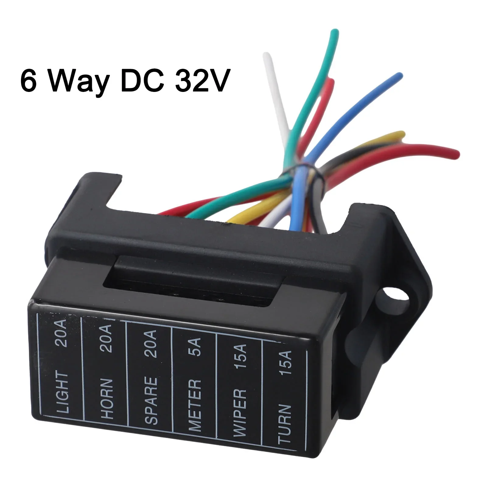 

6 Way Car Blade Fuse Box Case Circuit Block Holder With Wire Harness ATC ATO DC 32V For Bus Ship Truck Vehicle