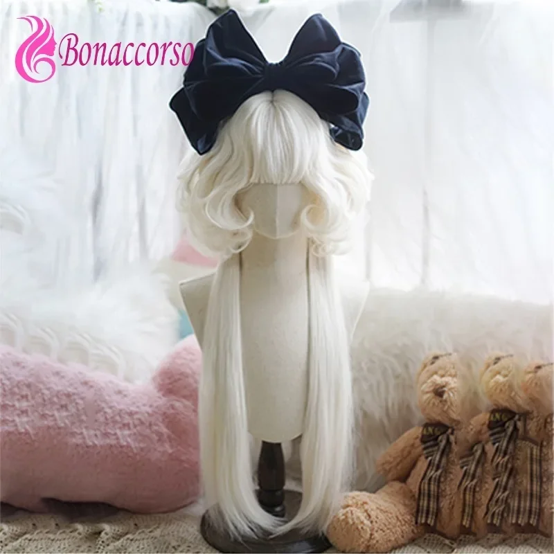 Парик для косплея Лолиты на Хэллоуин, кремовый белый синтетический длинный прямой парик, аниме Coser, милый парик высокого качества для девочек, повседневная вечеринка