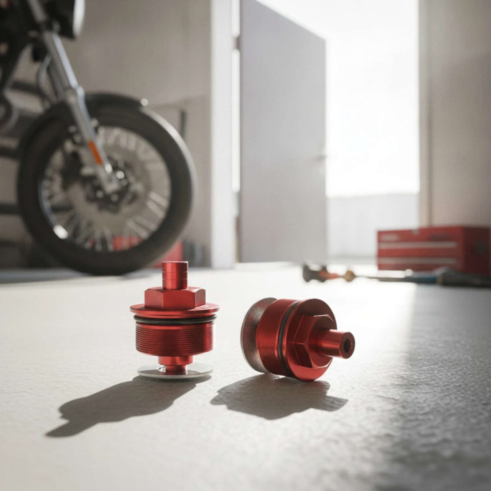 Motorcycle Front Fork Preload Adjuster Cap Threaded Motorcycle Front Screw Fork Cover Cap Preload Adjuster Hexagonal Anodized