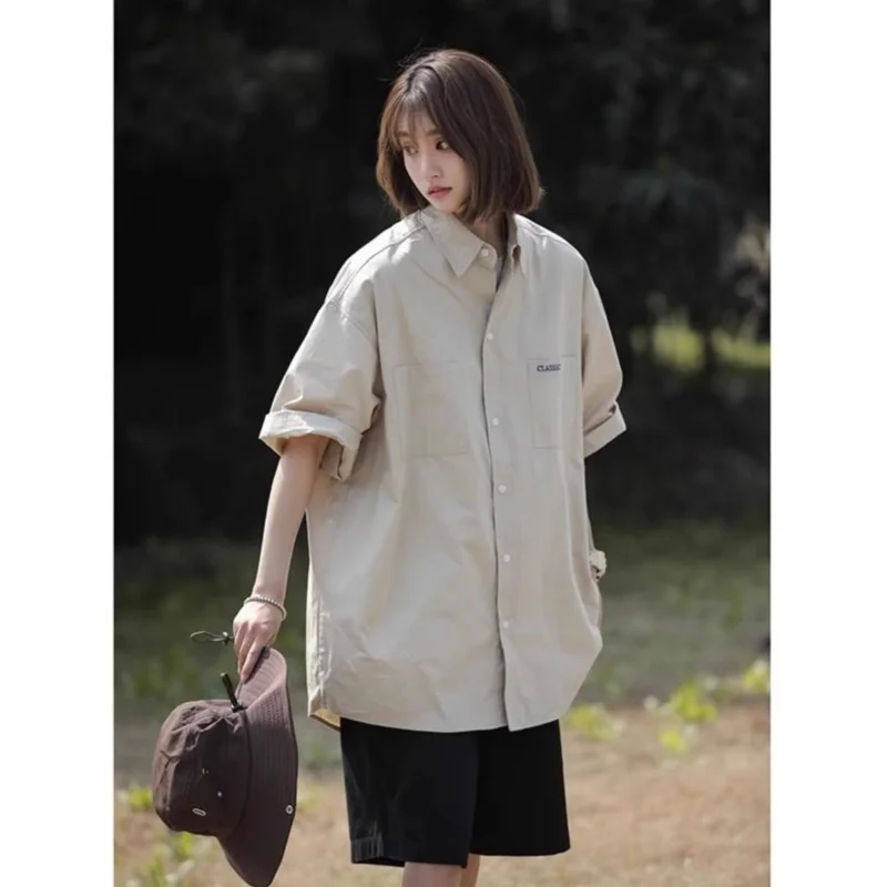 

plus Size 300 Pou American Sle Loose ort Sve irt y Summer Vintage Workwear Top for Men And Women