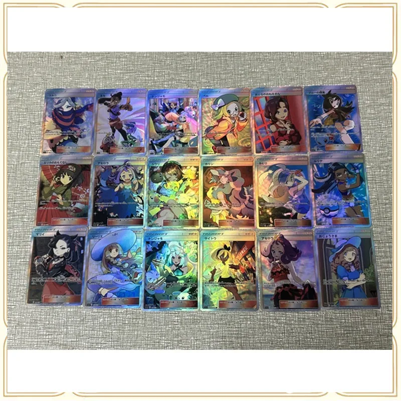 

Anime Pokemon PTCG Goddess Story DIY ACG Lillie Selene Kris Game Toy Sexy Boy Collectible Card Christmas Birthday Present