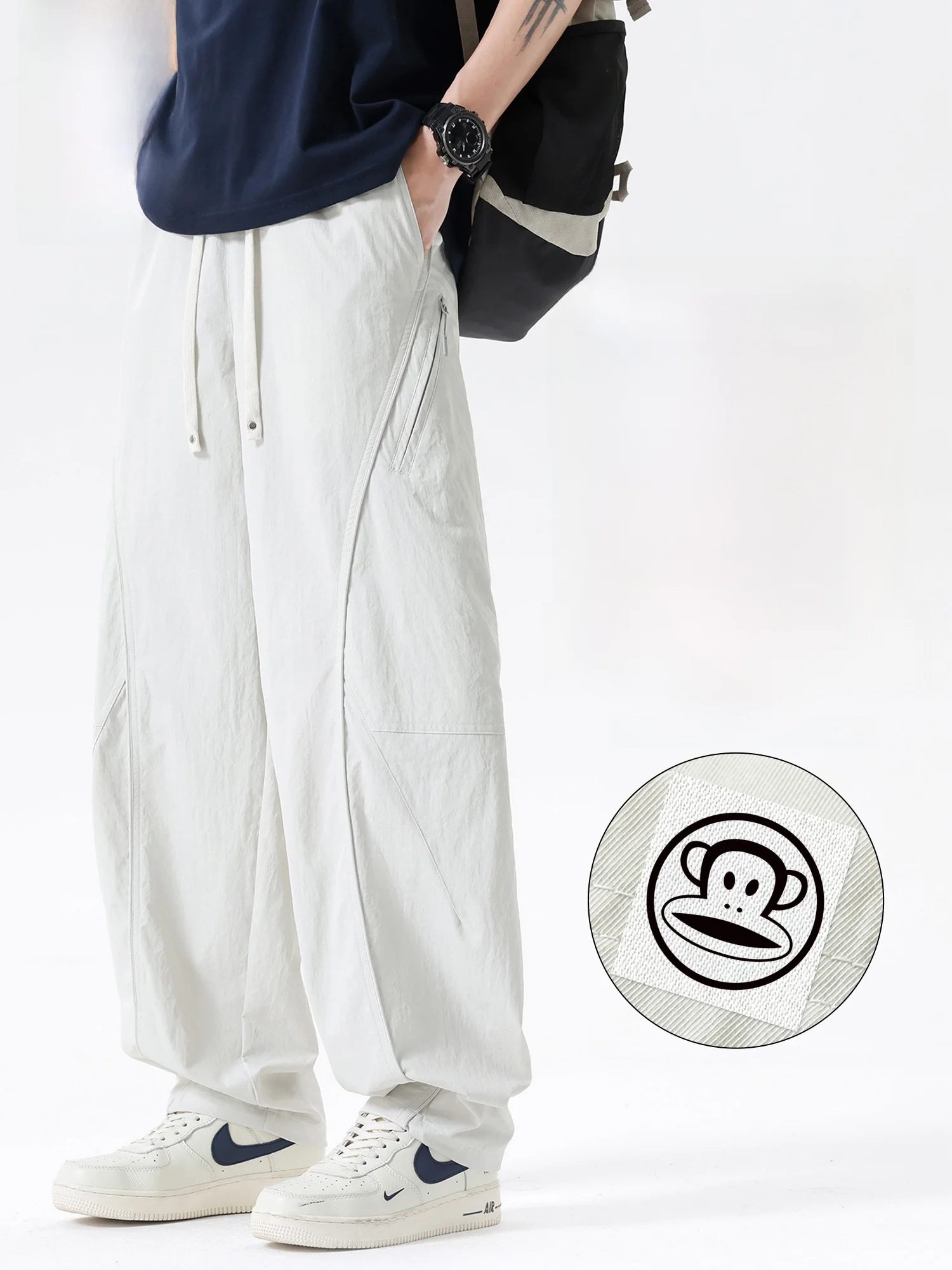 

PaulFrank 2026 New American Sle Casual Pants Men Summer Thin Breathable Workwear Knife Loose Fit Trousers