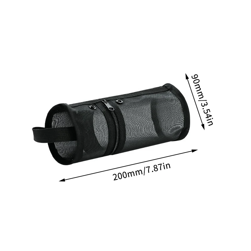 Mesh Dual-use Makeup Brush Storage Bag Portable Brush Case Simple Large Capacity Brush Bucket Holder Travel Stand-up Pouch