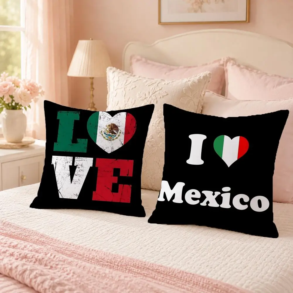 Mexico Fiesta Colorful Cushion Cover Custom Plush Pillow Cover Soft Cloud Comfort for Sofa Bed Couch