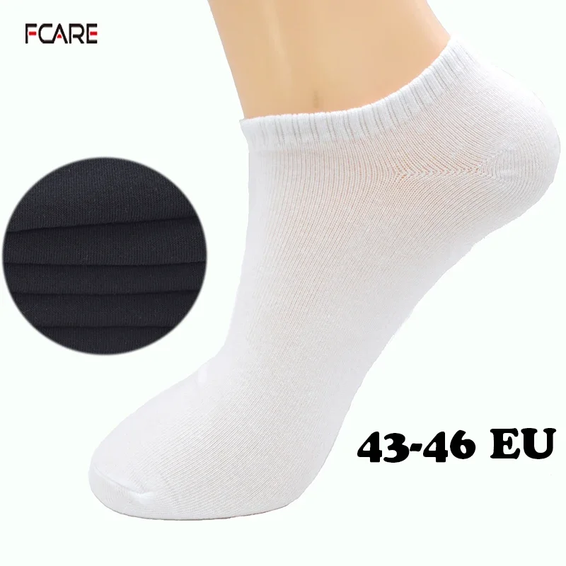 12PCS=6pairs elite 43, 44,45,46 summer short low cut black white boat socks men breathable cotton ankle socks Calcetines Meias