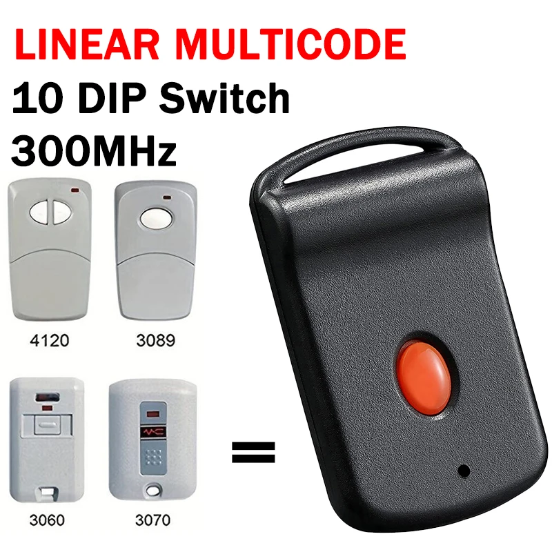 

Multi Code Linear 4120 3089 3060 3070 MCS414001 MCS412001 MCS308911 308911 EZ CODE Gate Opener Remote Control Keychain 300MHz