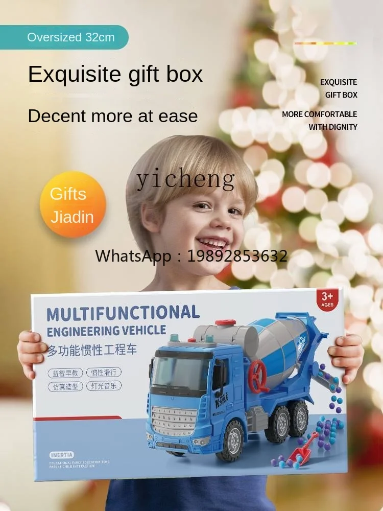 AF كبيرة الحجم لودر أطفال بالريموت كنترول دعوى الاسمنت شاحنة خلط حفارة لعبة سيارة الصبي ناقلة الخرسانة #5