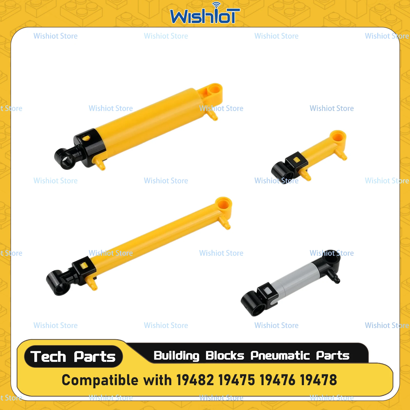 Moc tech peças pneumáticas bomba de ar tanque push rod putter cilindro tijolos de energia de ar para bloco de construção 19478 19476 19475 19482