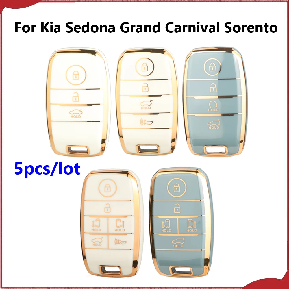 Jingyuqin New 5pcs Soft TPU Key Case For Kia Sedona Grand Carnival Snugly Sorento Doule Sportage Cerato K2 K3 K4 Optima
