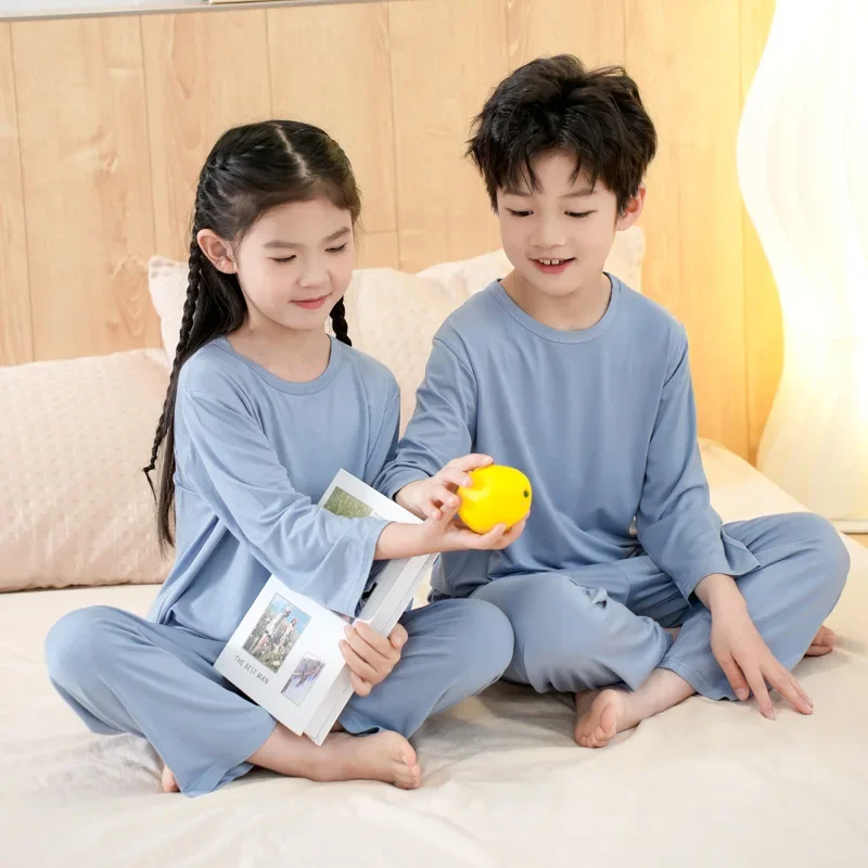 Kids Pajamas Set Loungewear Soft Cotton Children Boys Girls Baby Spring Autumn Long Sleeve Home Sleepwear Set 2-15Y ropa de niña