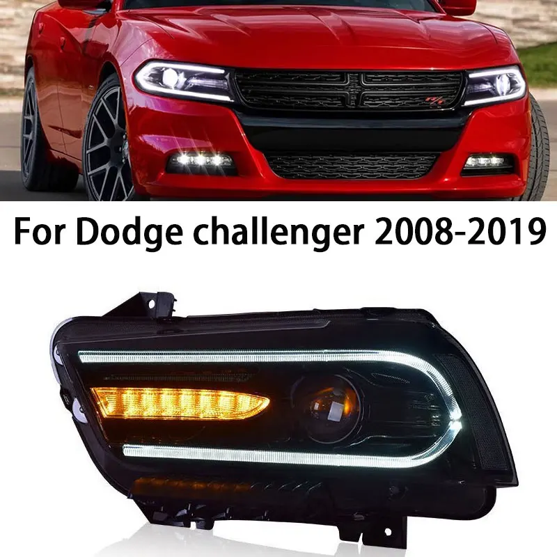 Car RGB Led Headlight For Dodge Challenger 2008-2020 Accessories DRL Multicolor Light Headlamp Assembly