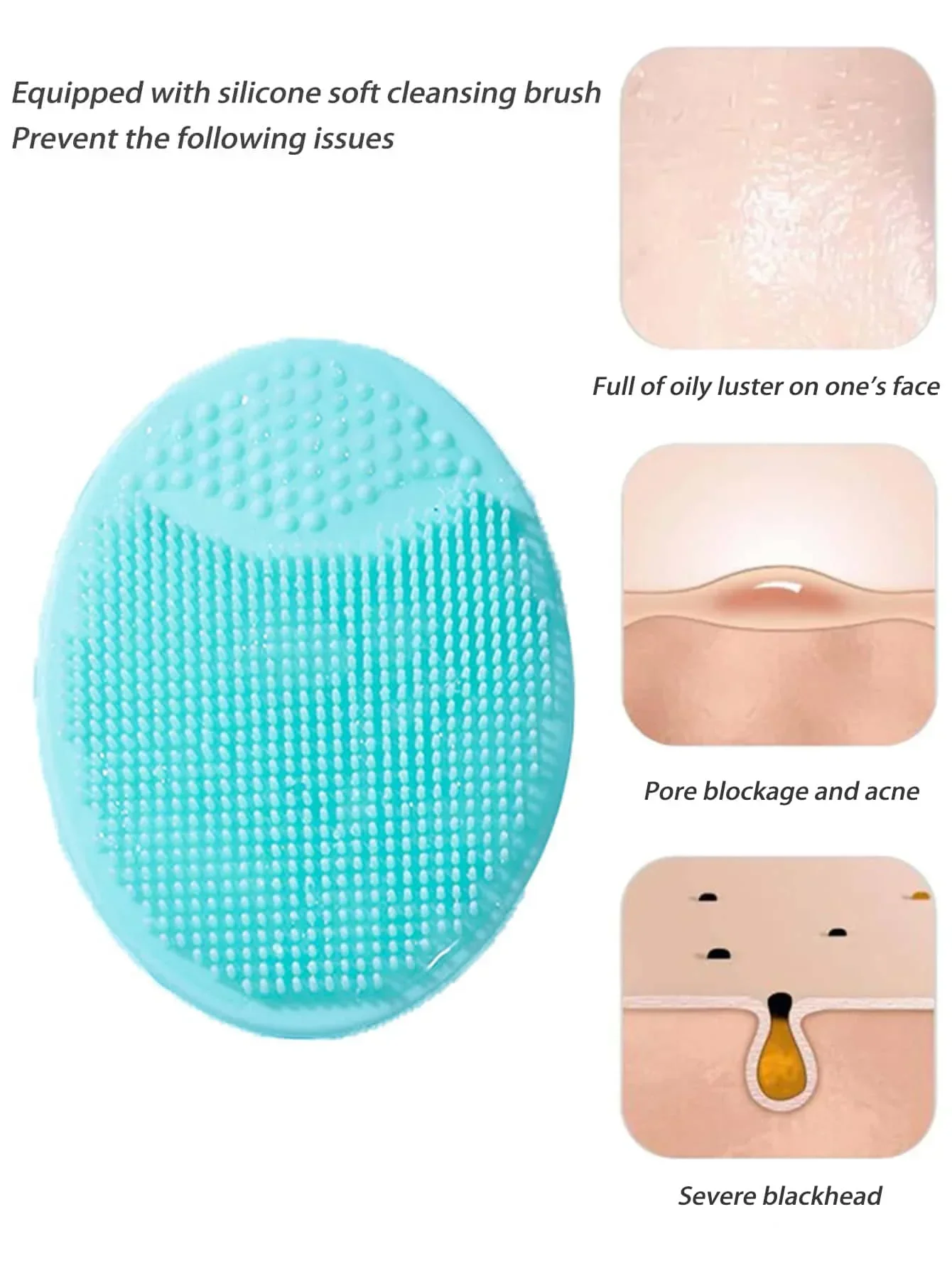 Soft Silicone Face Brush Cleanser and Massager Manual Facial Cleansing Brush Exfoliating Silicone Face Scrubber For Women Men