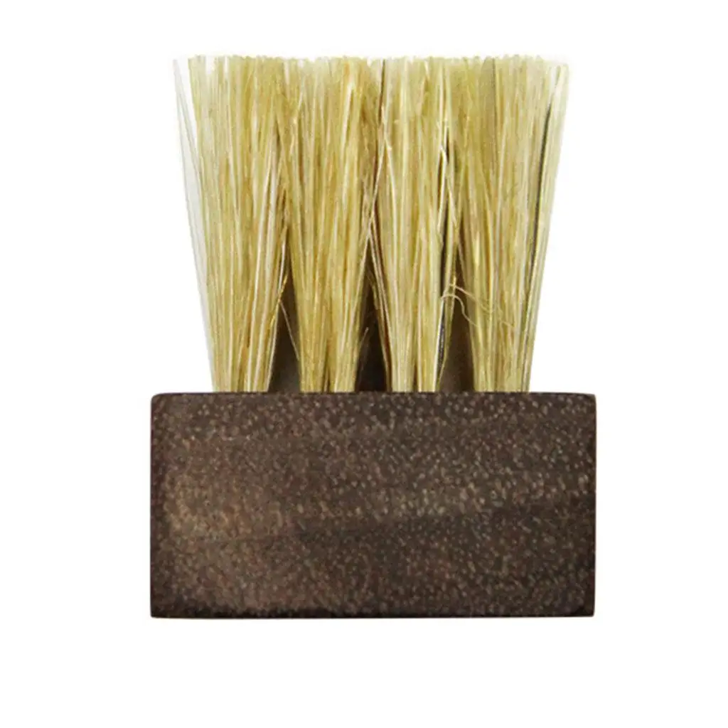 Pocket Clothes Brush Pig Bristle Wooden Handle Shoe Brush Shoes Polish Tool for Car Upholstery Care