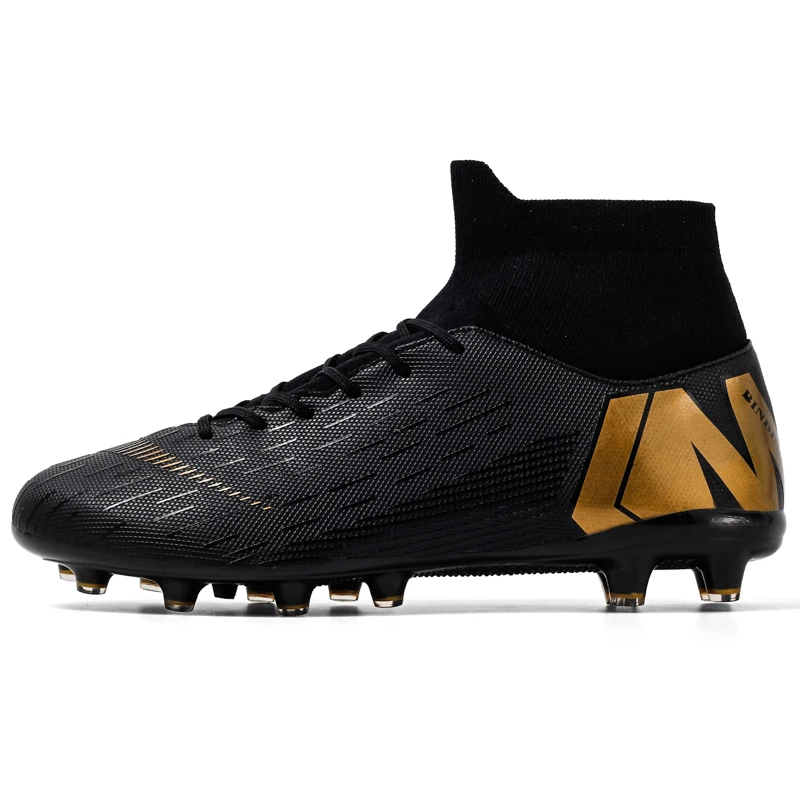 Football Boots High-top Soccer Shoes For Men Professional Anti-Collision Soccer Cleats Adult FG/TF Krampon Outdoor Male Sneakers