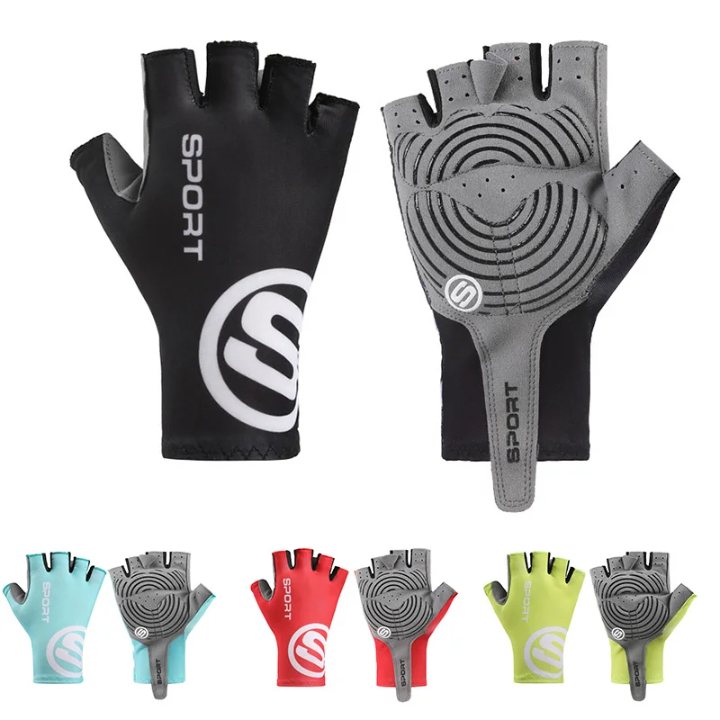 Gants de cyclisme demi-doigts pour hommes et femmes, sans doigts, VTT, vélo, cyclisme, modeltrs, gym, fitness, pêche, entraînement à vélo, été