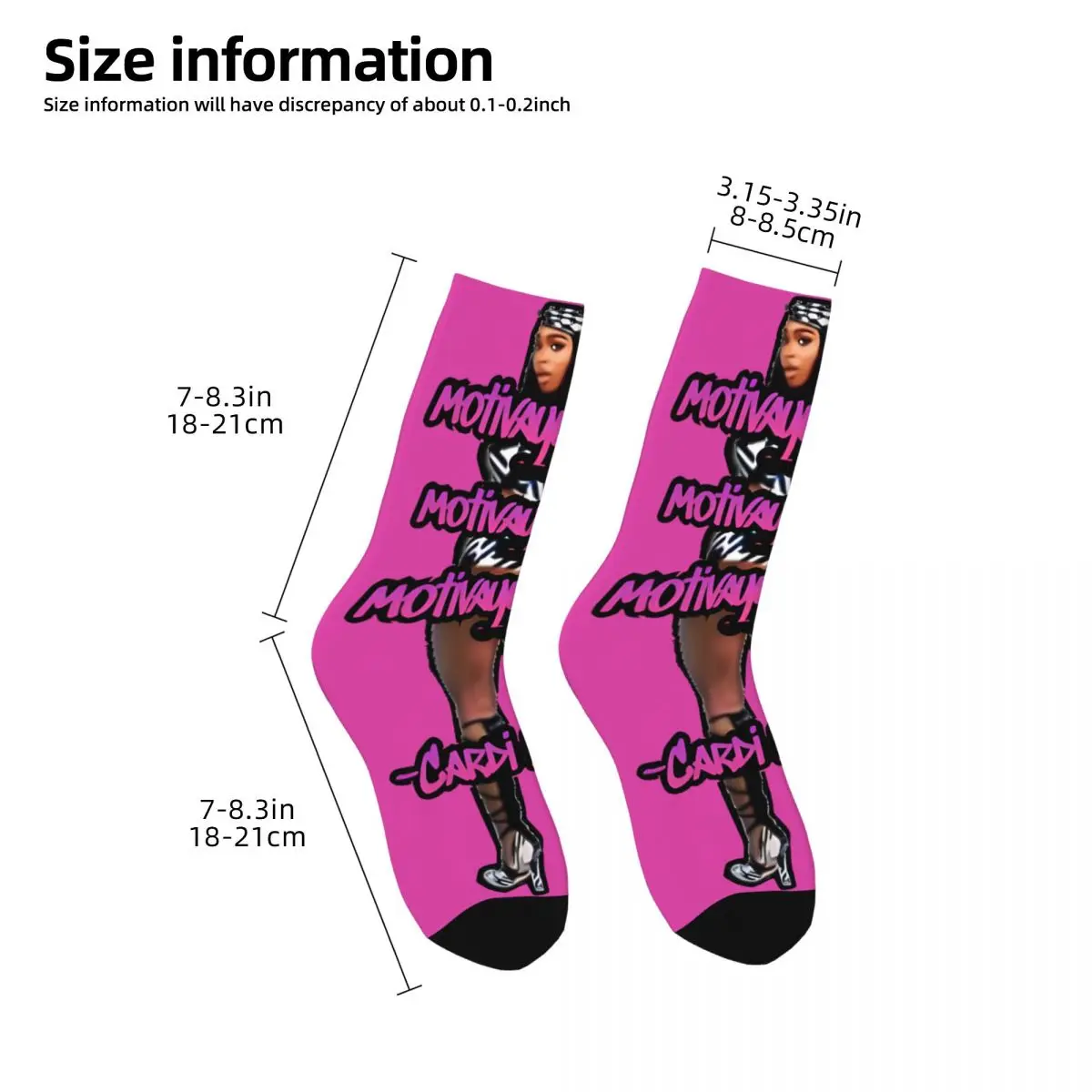 Happy Funny Men\'s compression Socks Quote Retro Harajuku Cardi B Street Style Novelty Casual Crew Crazy Sock Gift Printed