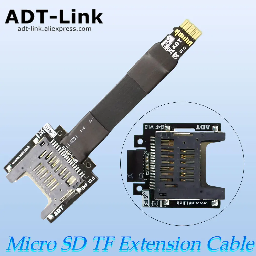 

ADT Male to Female Micro SD TF Extension Cable Supports SDHC SDCC UHS-III Full Speed Non FPC Card Reading Navigation