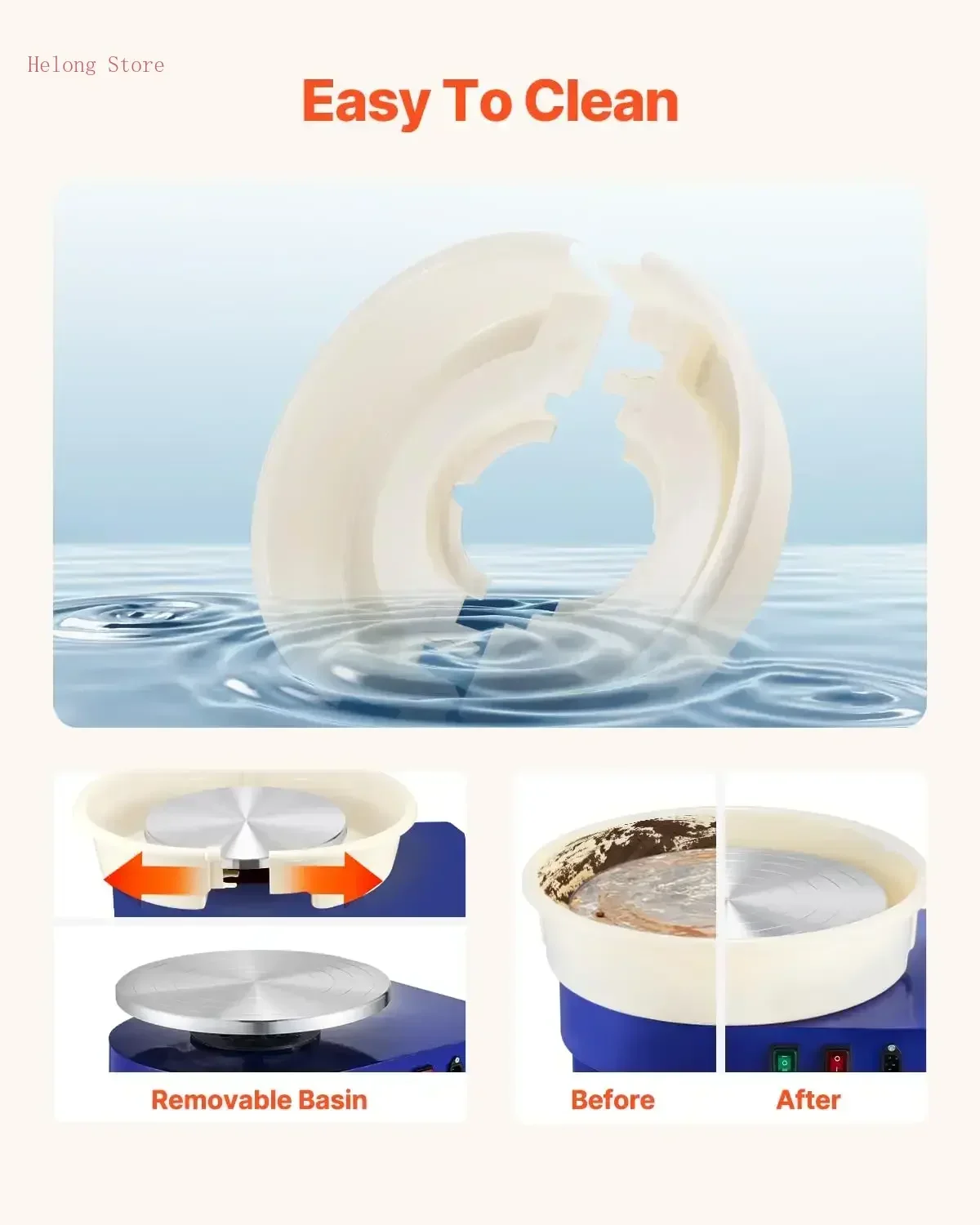 

Бестселлер [XMSJ] 14-дюймовый гончарный круг для взрослых и начинающих, регулируемый по высоте 0-6 дюймов, электрическая гончарная машина 450 Вт, 60-300 об/мин