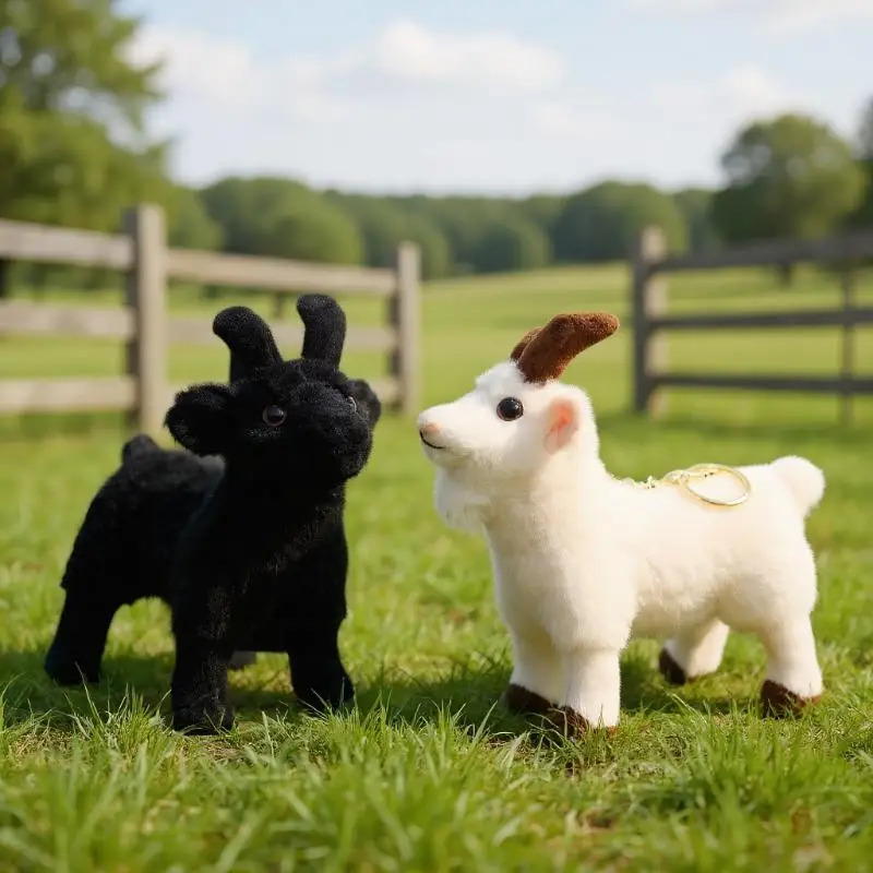 Schattige mini geit knuffel pluche sleutelhanger tas accessoire