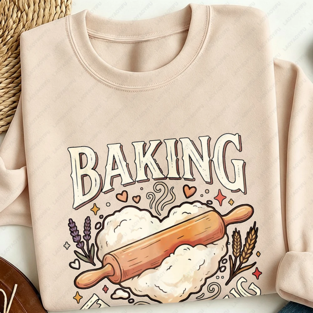 Baking It's How I Hug Printing Sweatshirt Baking Lover Sweatshirt Unisex Pullover Wholesome Pastry Apparel Baking Lover Hoodie