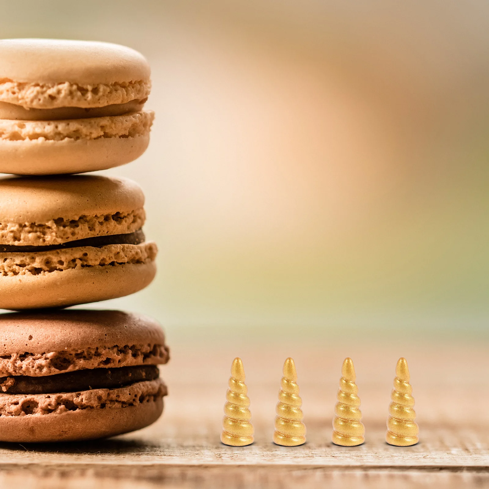 

10Pcs Unicorn Horn Decorations Resin Golden Horn Accessories for DIY Keychains Bag Charms Scene Decoration Cute Whimsical Craft