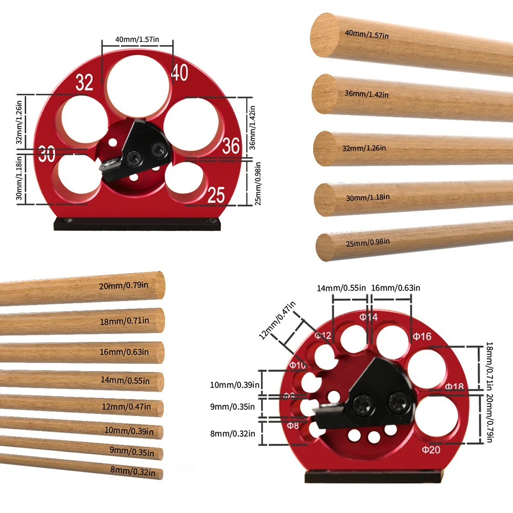 

8-20mm 25-40mm Dowel Maker Jig Adjustable Dowel Cutter Plate Round Rod Auxiliary Tool For Woodworking Accessory