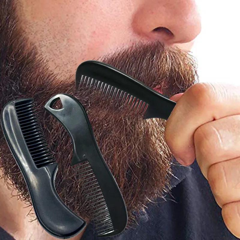 New Portable Beard Brush For Men Mini Plastic Moustache Comb Pocket Size Facial Hairbrush Detangle Hairbrush Beard Styling Tool