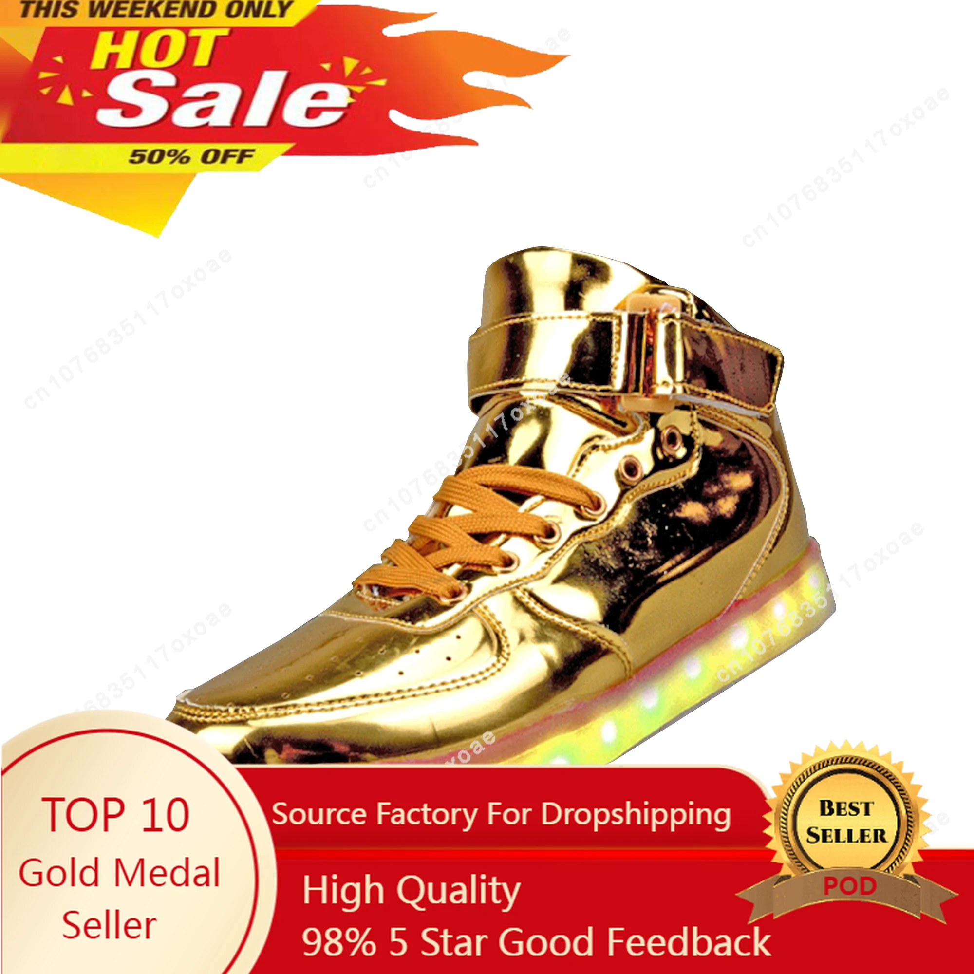 

Trump MAGA Board Shoes Mens Womens Color Changing Luminous Shoes LED Light Sneakers Mirror Leather Panel Shoe Large 35-46