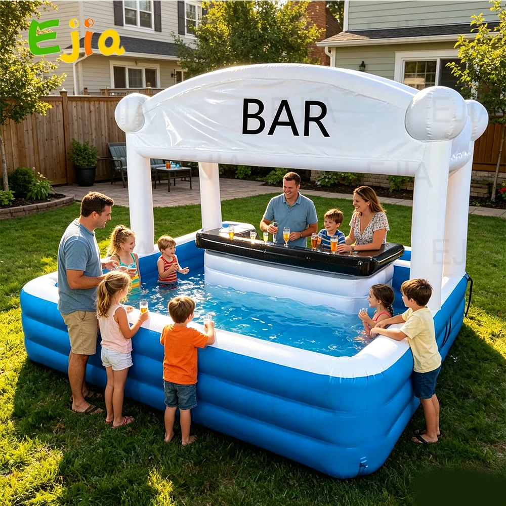 Inflatable Pool Bars Inflatable Ride-Ons Floating Water Waterproof Swimming Pool Spa Bar Inflatable Pub Tents for Adults Party