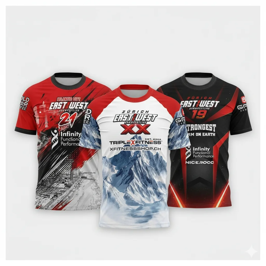 Camiseta de lucha de brazos The East vs West Series 16 a 21, camiseta deportiva Atlantic City, camiseta transpirable de secado rápido para hombre, camiseta para gimnasio y fitness
