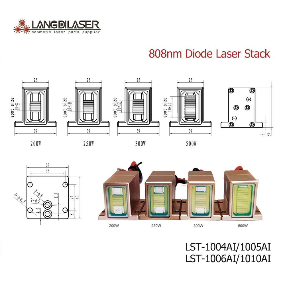 LST Series Diode 808nm Laser Stack With 4&5&6&10 Bars / Power:200W/250W/300W/500W / Warranty More Than 10,000,000 times