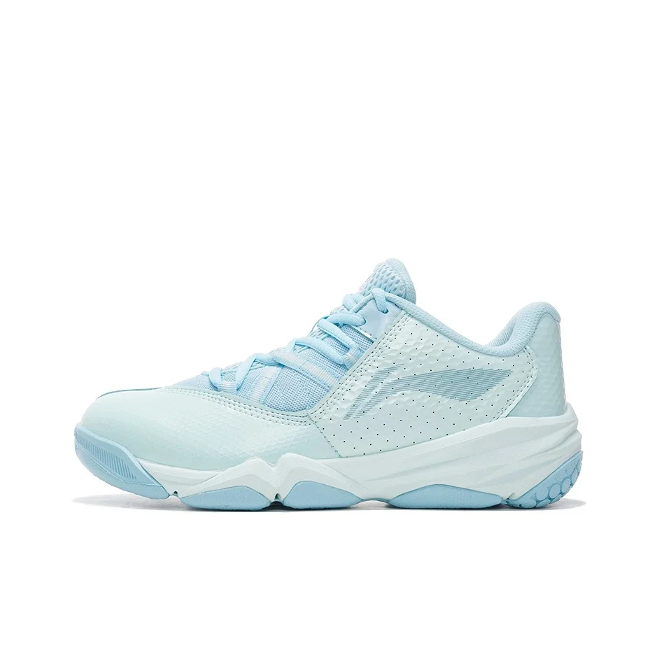 Li Ning Dovega Competition Cushioning Slip Resistant Abrasion Resistant Low top Badminton Shoes Women's Blue AYTP044-12