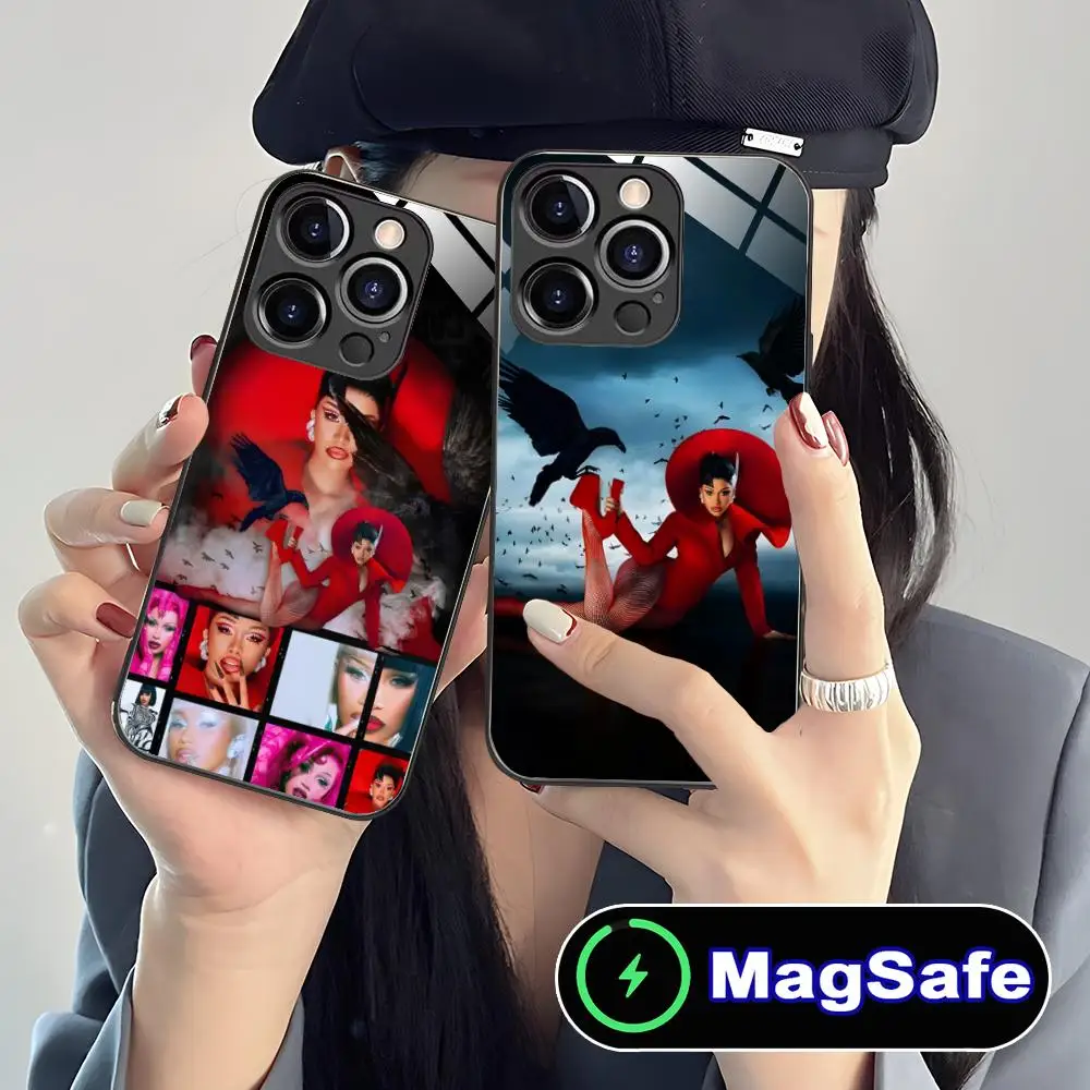 

Чехол для мобильного телефона Cardi B для iPhone 16, 15, 14, 13, 12, 11 Pro Max Plus Mini MagSafe, защитный чехол для смартфона