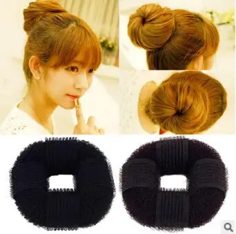 6Pcs/Lot Self-Adhering Donut Magic Bud-Like Black/Brown 8cm Pure Nylon Hair Bun Maker Care Styling Tools Accessories HA071