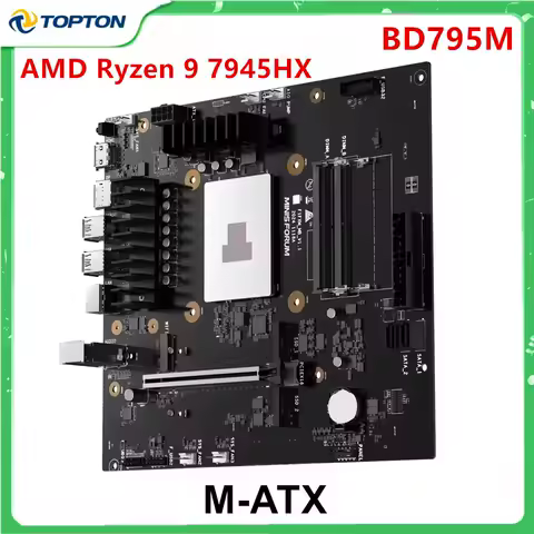 MINISFORUM BD795M M-ATX 2.5G LAN Gaming NAS Motherboard AMD Ryzen 9 7945HX 16C/32T 2*DDR5 2*NVMe 2*SATA3.0 PCIe4.0 x16 Mini PC