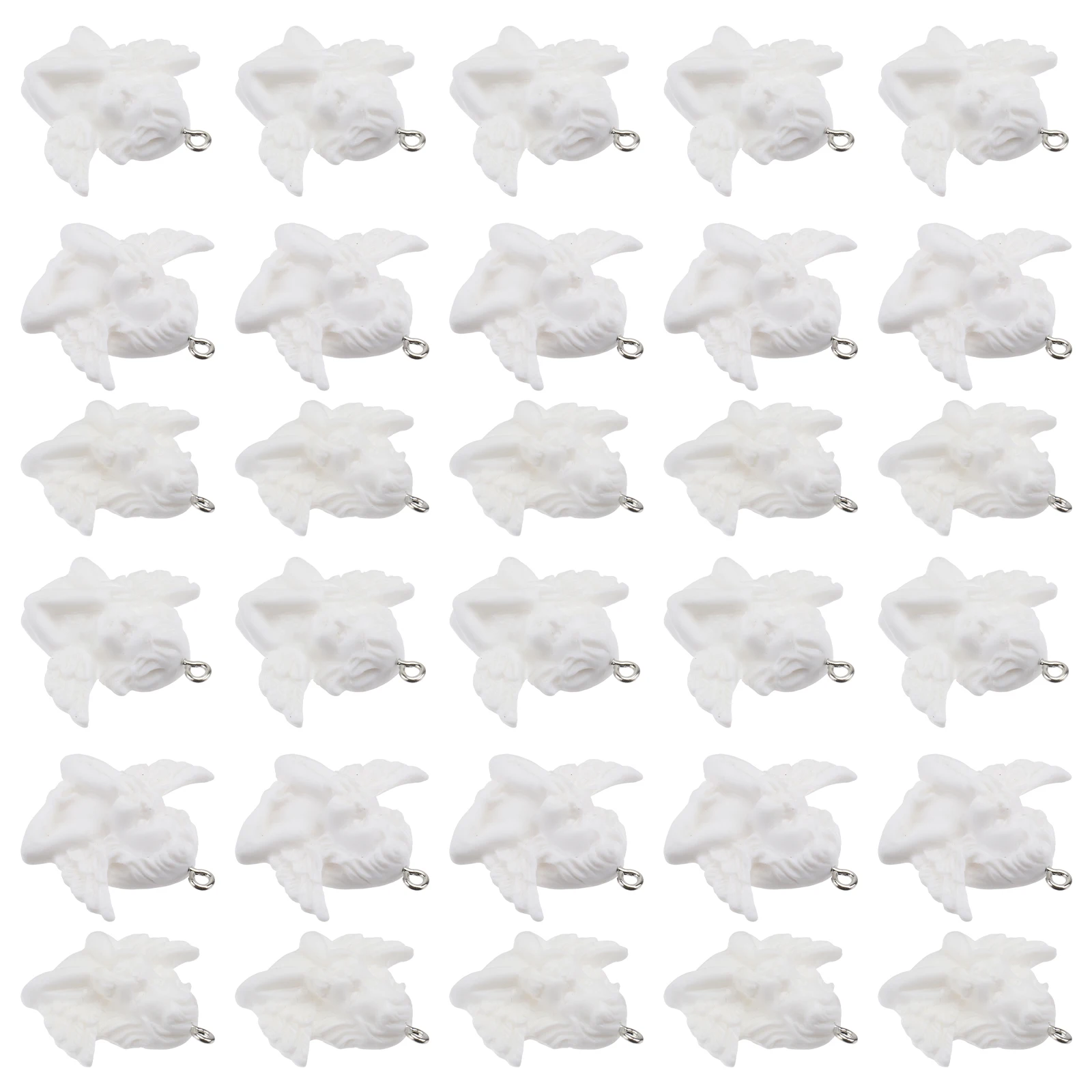 

30 Pcs Baroque Jewelry Accessories Lightweight Resin DIY Supplies Angel Shaped Pendant Decorations Handicraft Materials