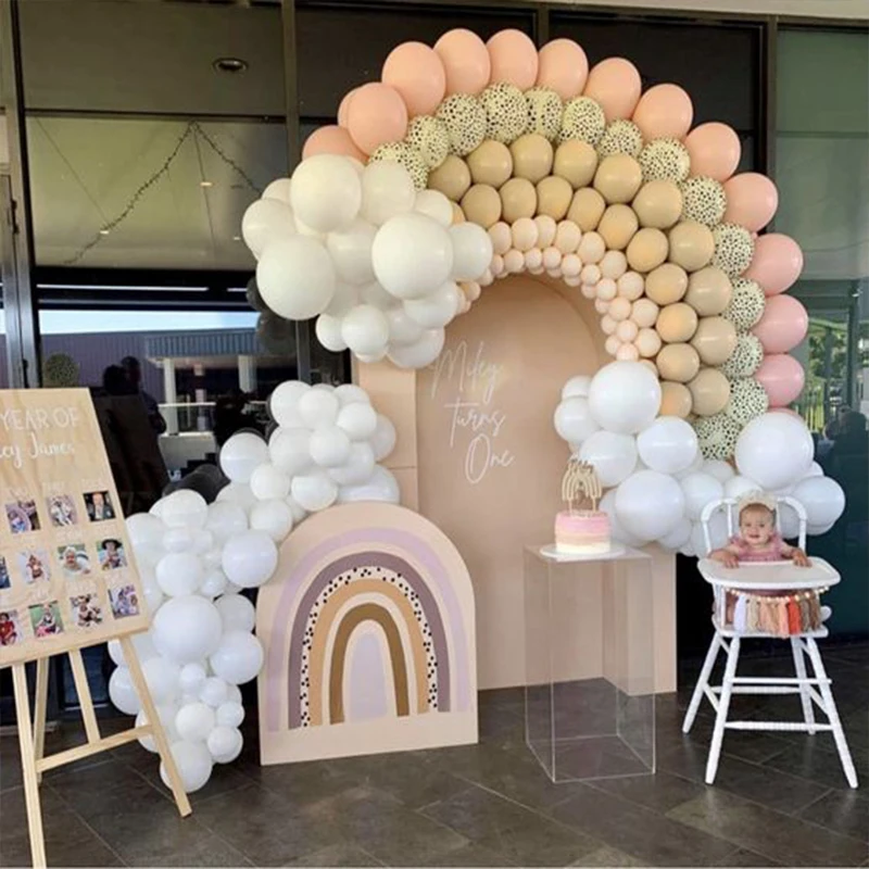 Boho tęczowy balon girlanda w stylu girlanda dla dziewczynek dekoracje na przyjęcie zaręczynowe ślubne urodziny Baby Shower artykuły rocznicowe