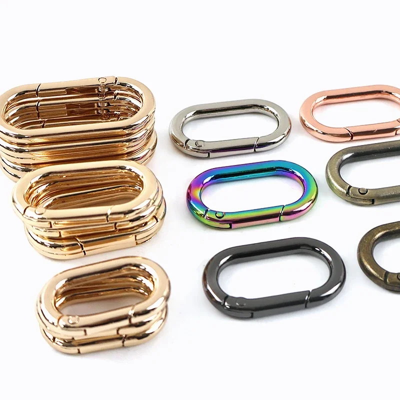 10/20Pcs Spring O Ring Buckles 13-32mm Openable Loop Carabiner Clip Hook for Bag Strap Keyring DIY Craft Hardware Accessories