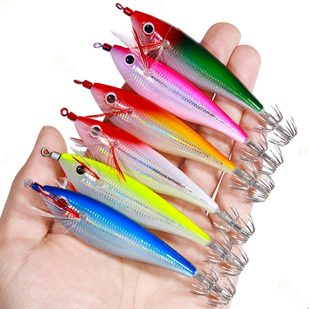 

1 Piece Fishing Lure Artificial Bait 10cm 10g Laser Round Belly Horizontal Squid Jigs Hook Lures Fishing Tackle Octopus Bait