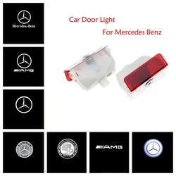 Lumière de porte de voiture à LED pour Mercedes Benz, projet laser automatique, décoration de lampe à pédale, GLK 250, 280, 300, GL350, classe A B, W168, Wrational W245, 2 pièces