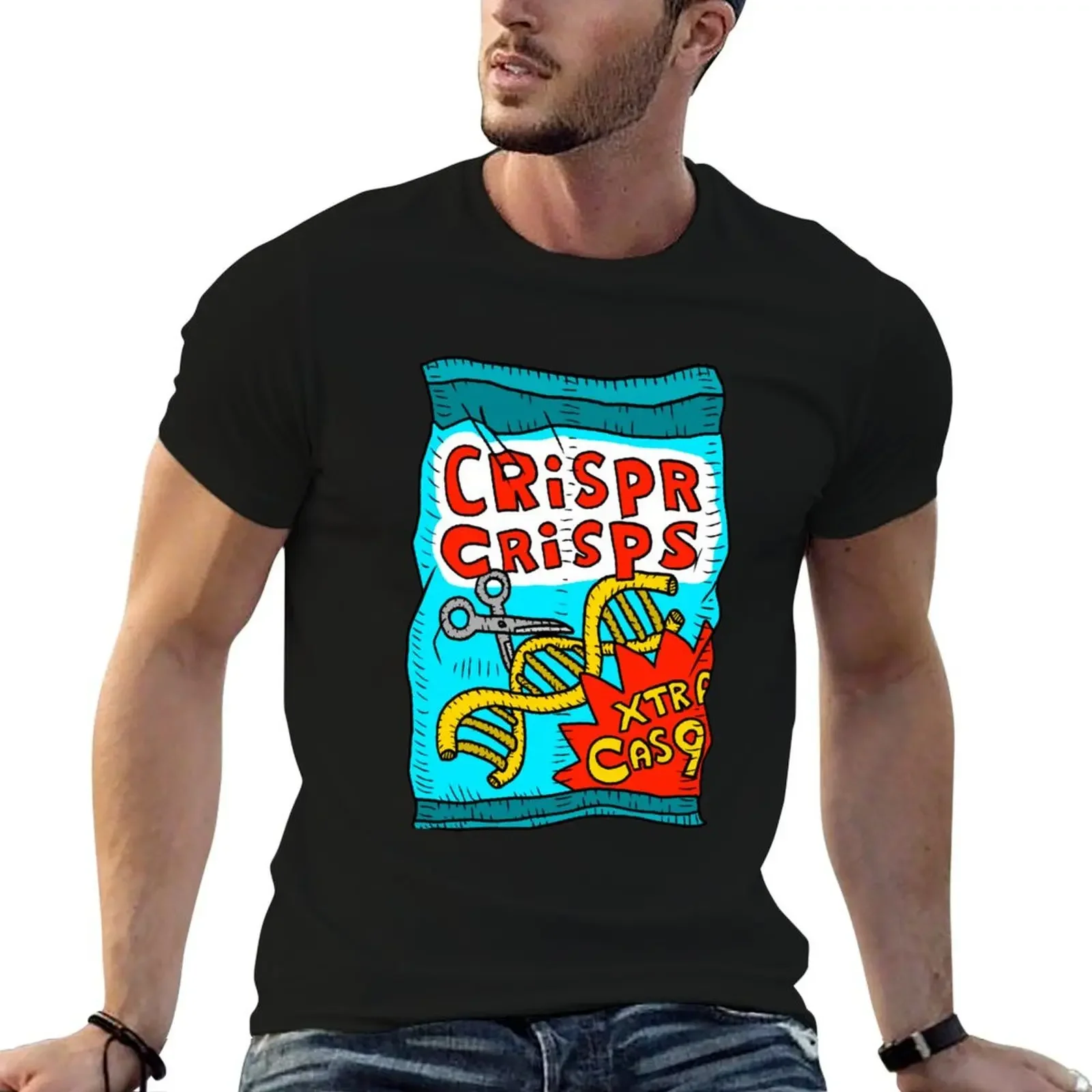 crispr cas9 crisps T-Shirt summer top customizeds slim fit t shirts for men