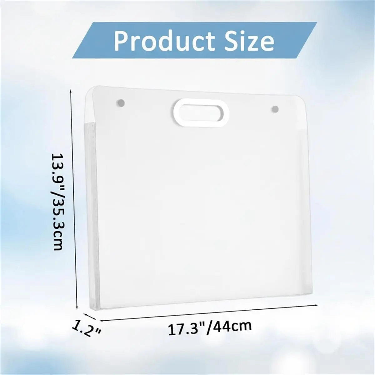 4 Pack Art Portfolio Folders, 17.3inch X 13.9inch PP Plastic Storage with Handles, Waterproof Art Case for Drawings
