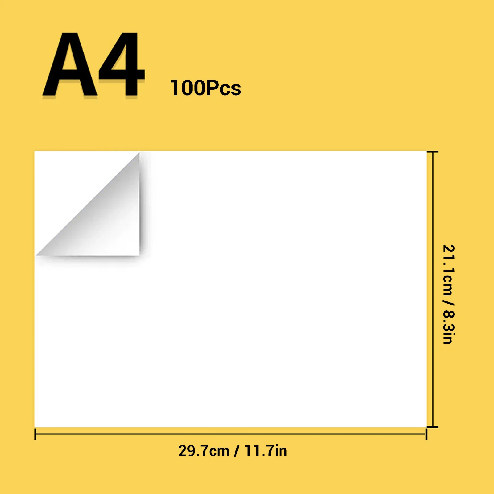 100 قطعة من ورق الملصقات (8.3 × 11.7 بوصة) طابعة نافثة للحبر قابلة للطباعة ملصقات ذاتية اللصق بيضاء لزجة ورق لاصق فني #2