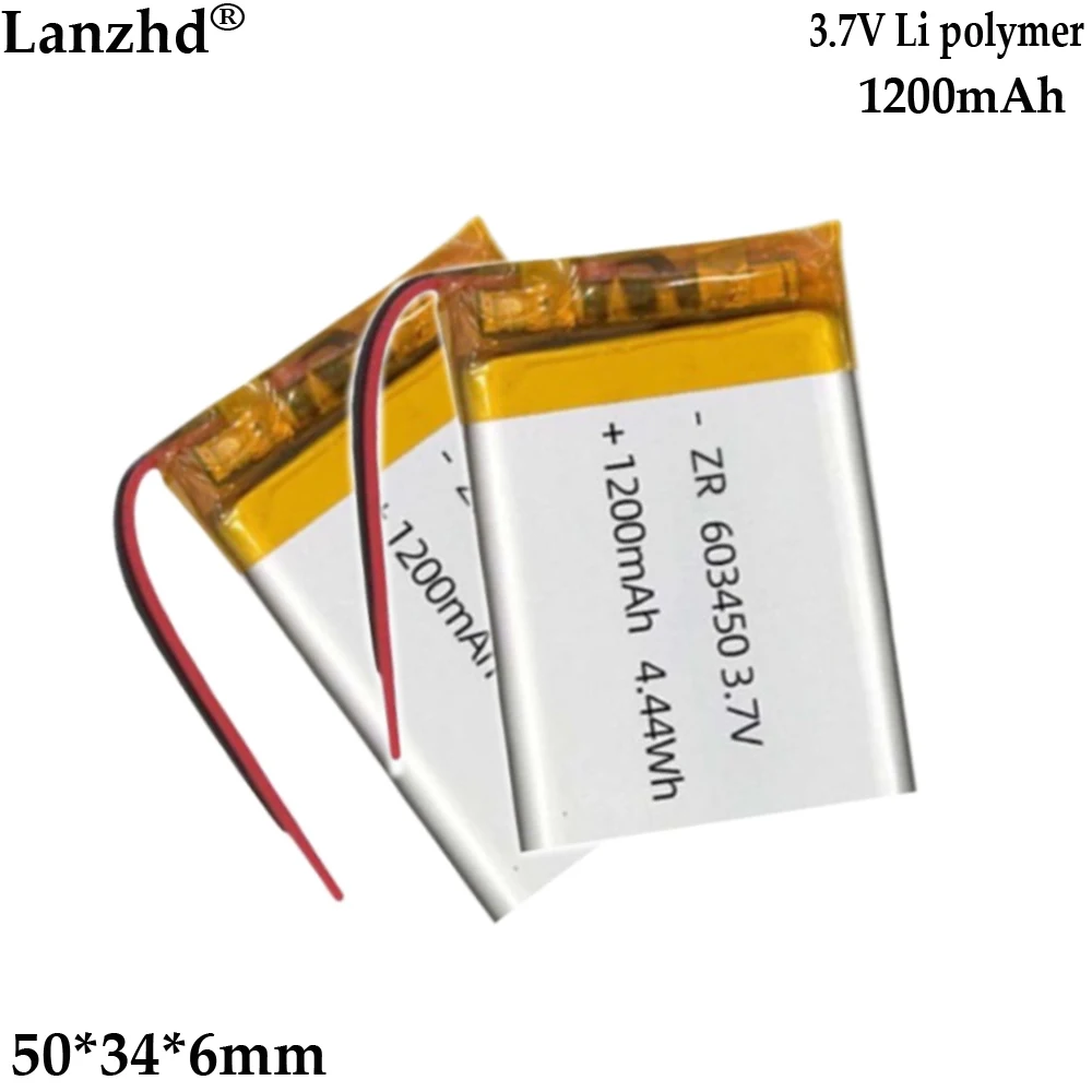 1-20PCS  3.7V 1200mAh 603450 Lithium Polymer LiPo Battery For GPS PSP DVD mobile video game PAD E-books tablet PC
