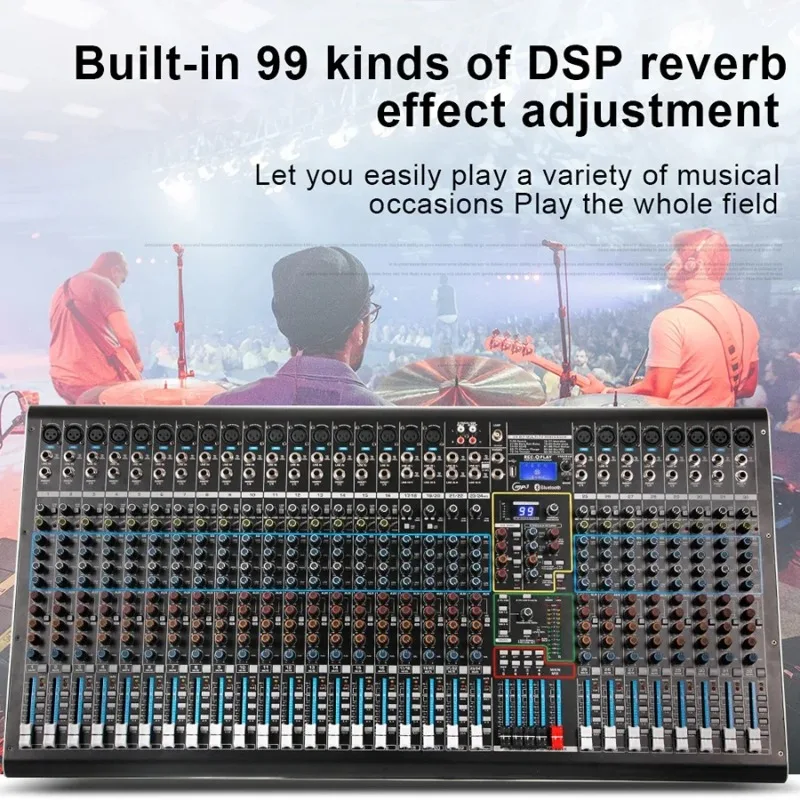 Biner DX32C Professional audio mixer Built-in 99 Types of Digital Effects Digital Music 32 Channel Audio Console