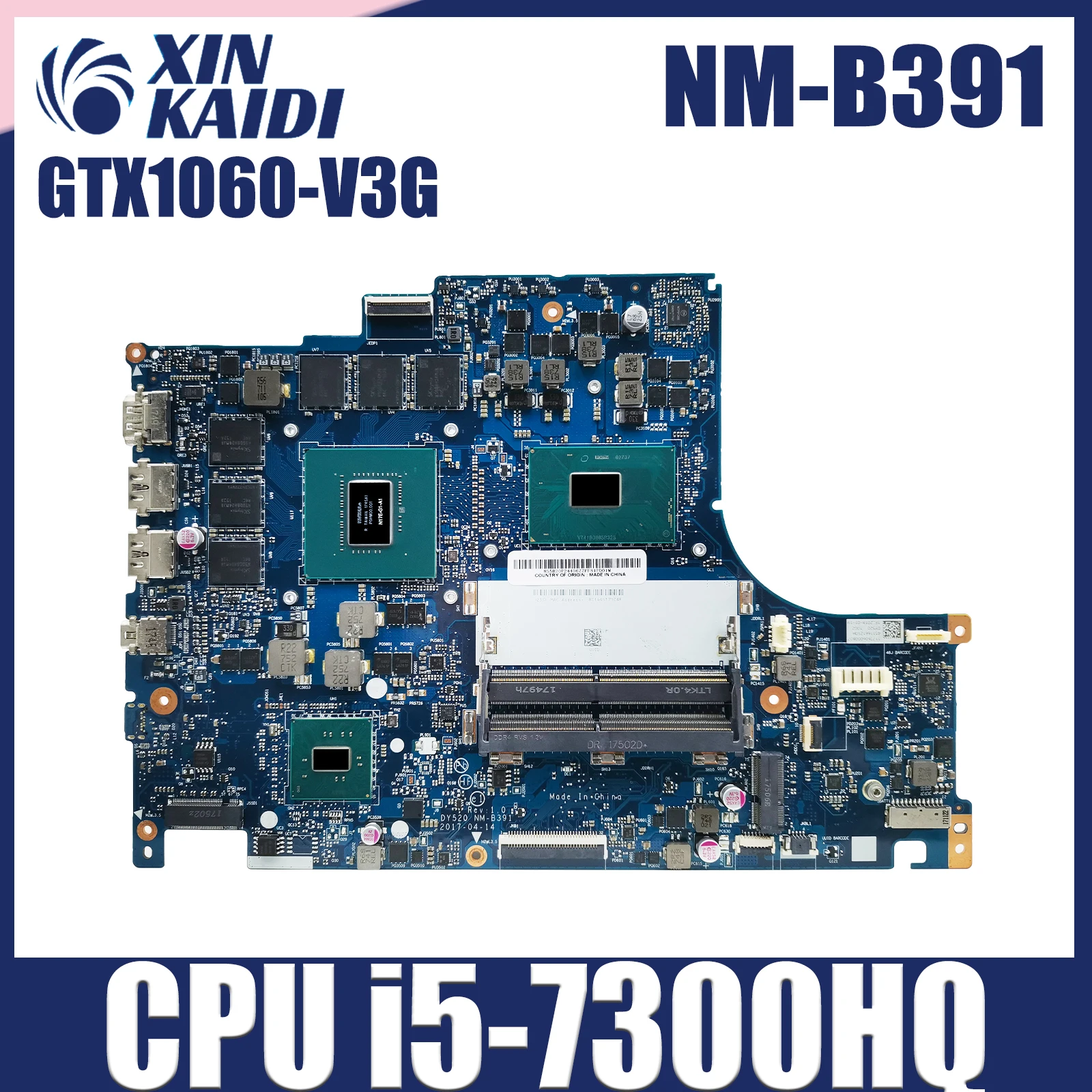 

For Lenovo Legion Y520 Y520-15IKBM Laptop Motherboard With CPU i5-7300HQ GTX1060-V3G BY520 NM-B391 FRU 5B20P24353 100% Test