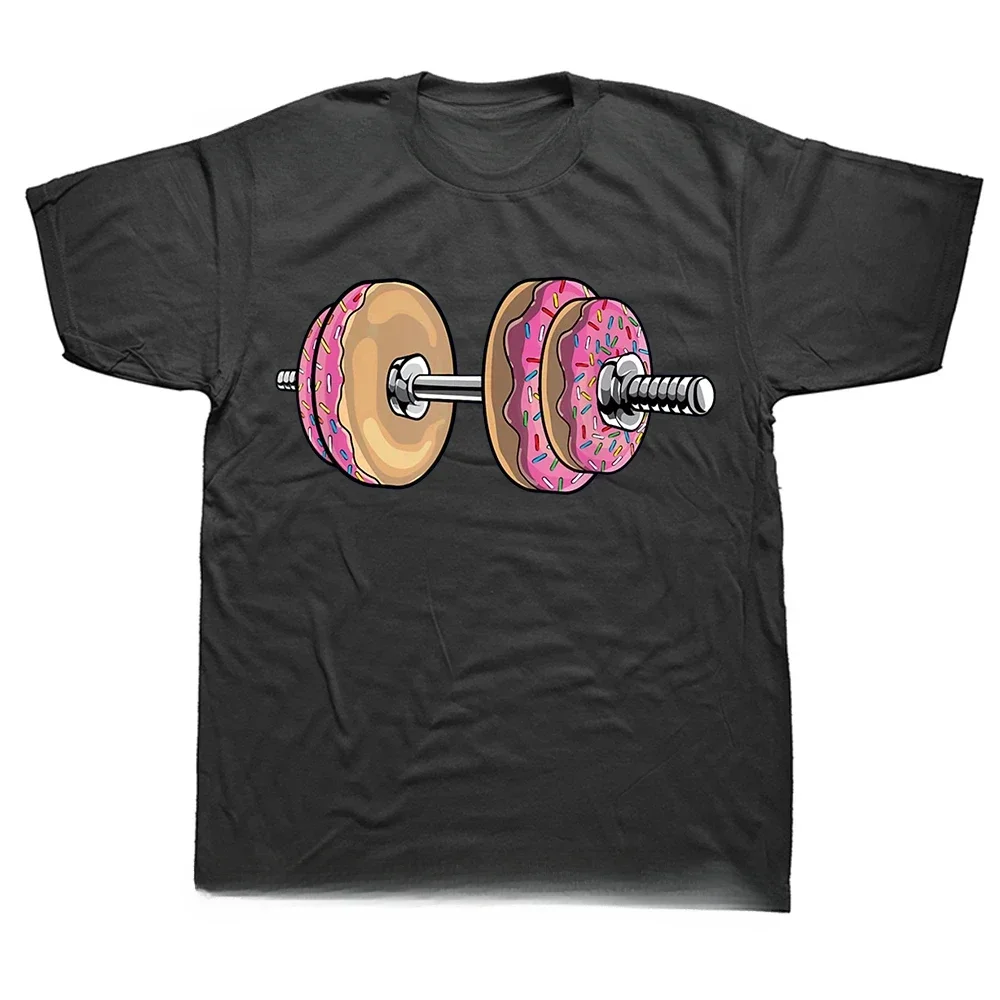 Summer Style Cotton Streetwear Short Sleeve Birthday Gifts T-shirt Mens Clothing Check Out My Six Pack Donut Funny Gym