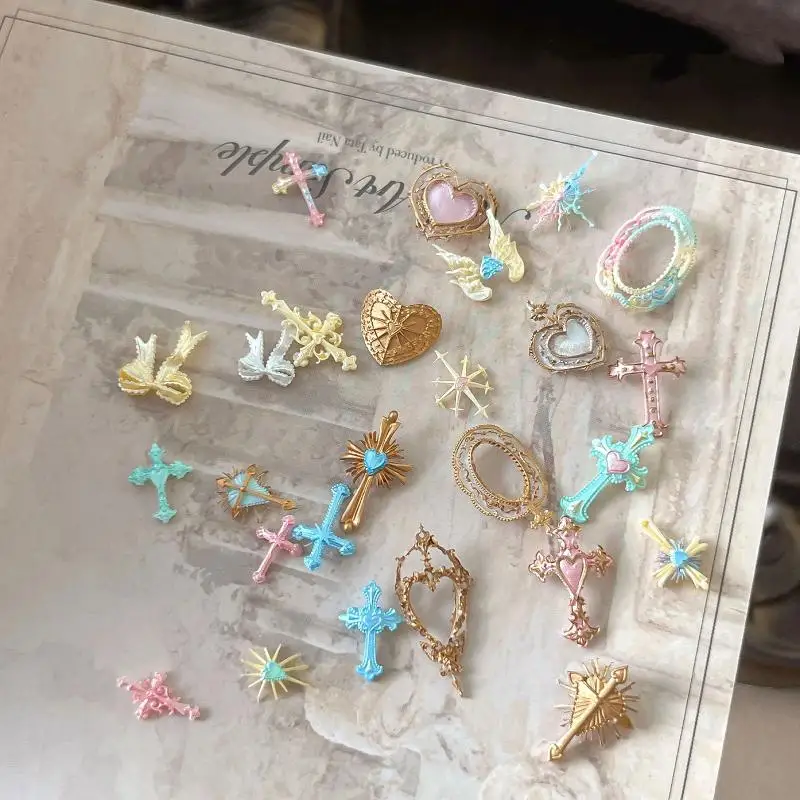 1 pieza de molde de silicona barroco para arte de uñas con relieve vintage de cruz, herramienta de tallado 3D DIY 5